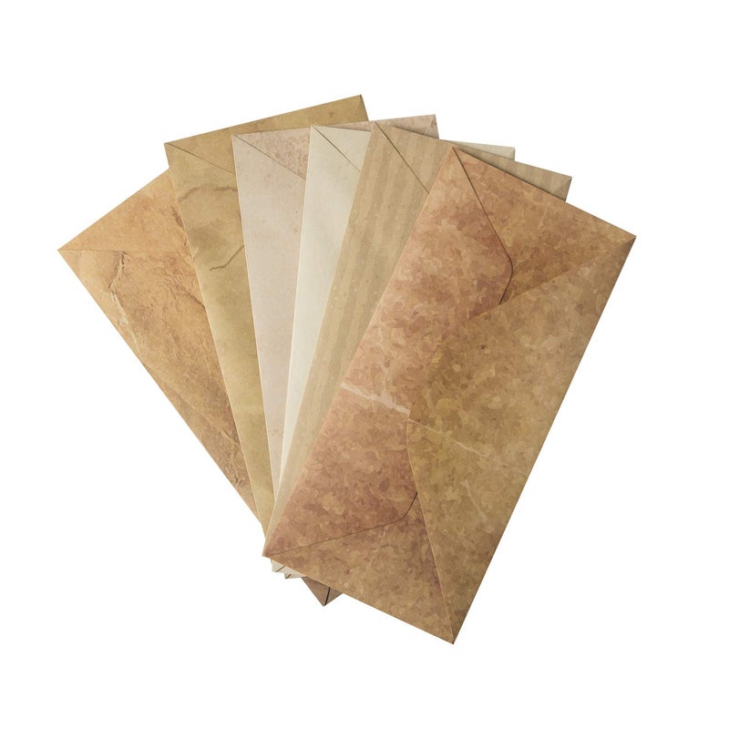 Bargain Paradise ã€Pack 48 ã€‘Vintage Style Envelopes - Classic Aged Envelopes in 6 Unique Designs - Old Looking Antique Looking- 4 x 8.7 inches (48 Pack) - Image 4